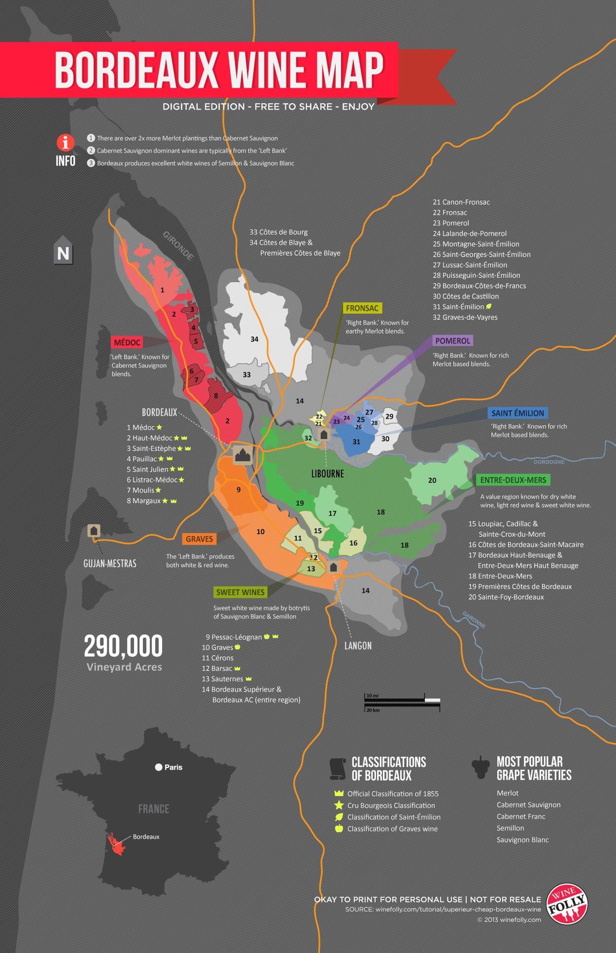 mapa de Burdeos denominación