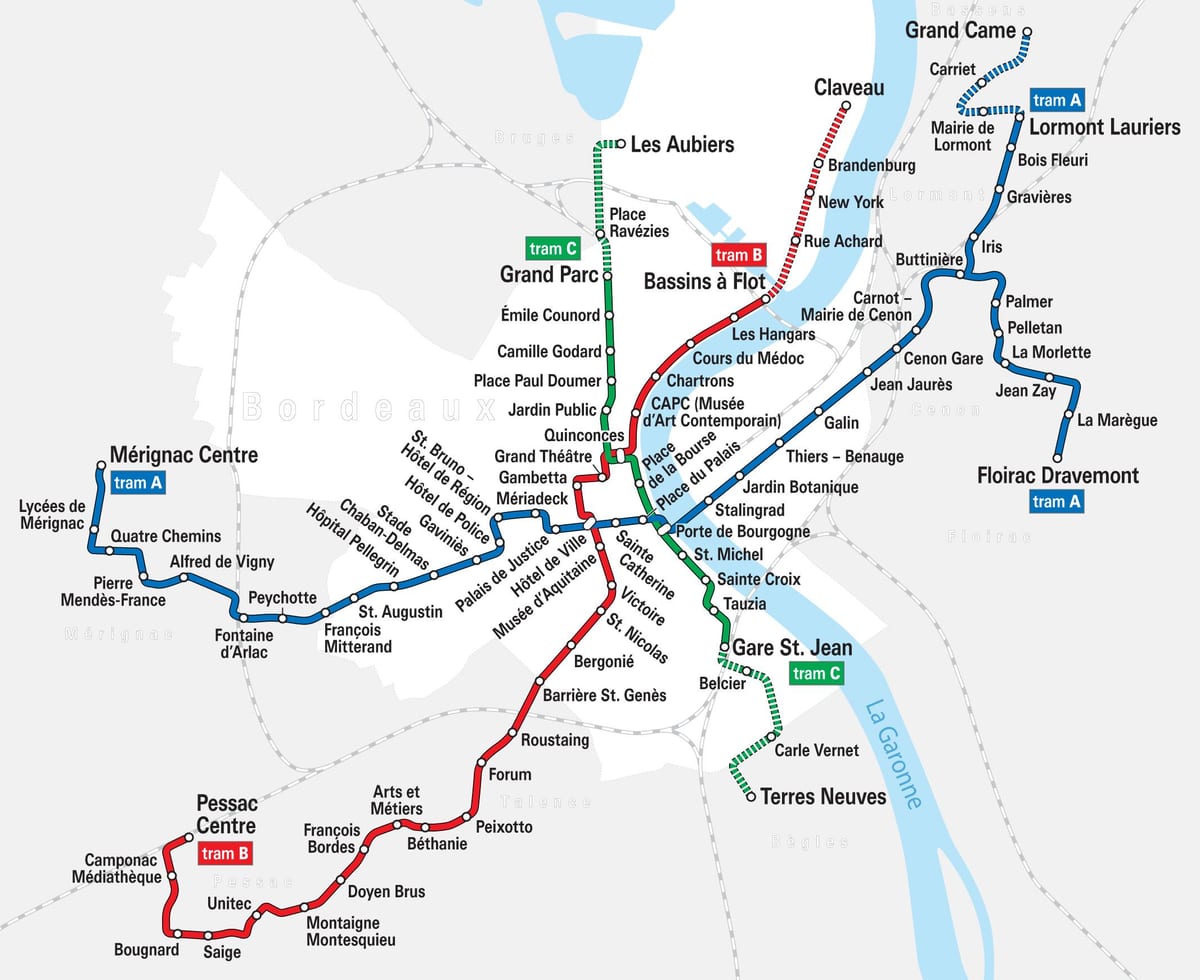 La estación de tren de burdeos mapa