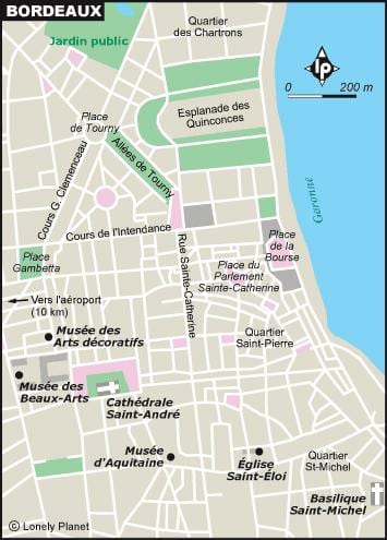 mapa de Burdeos jardín