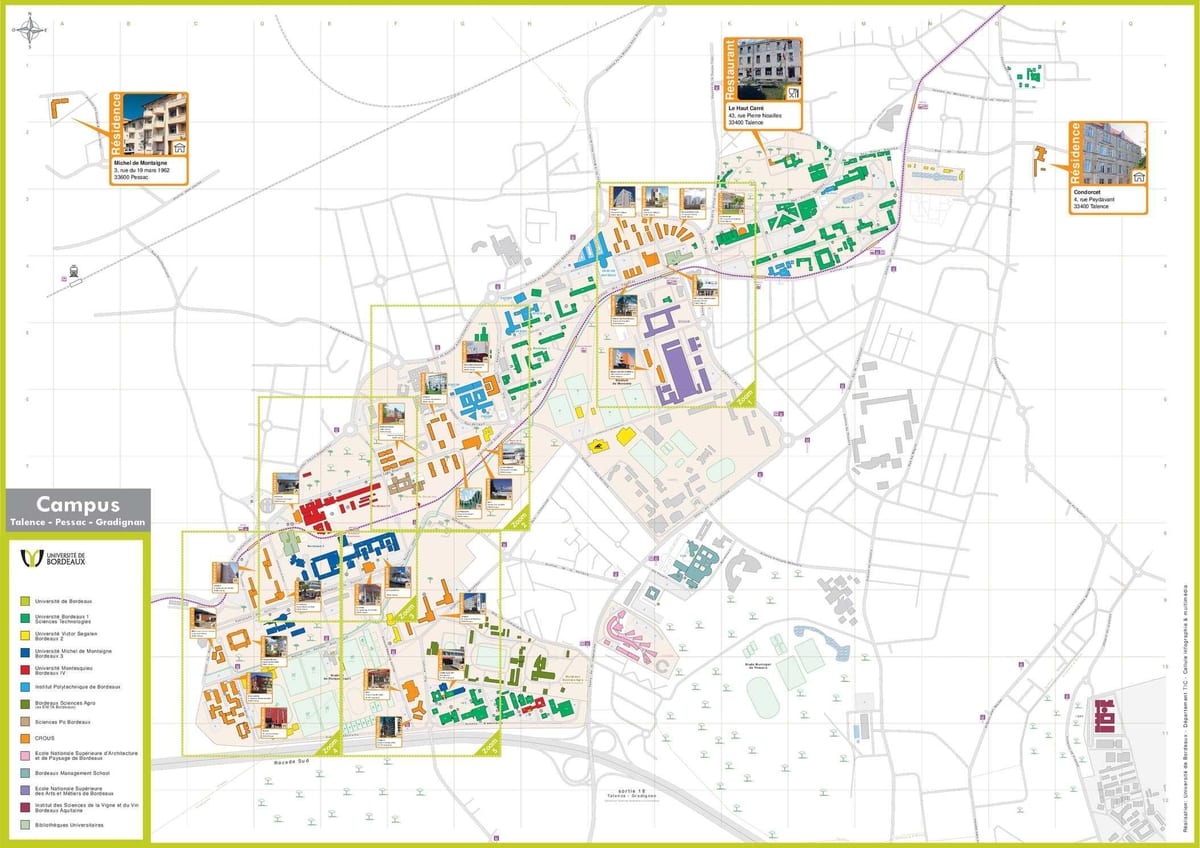 mapa de Burdeos de la escuela