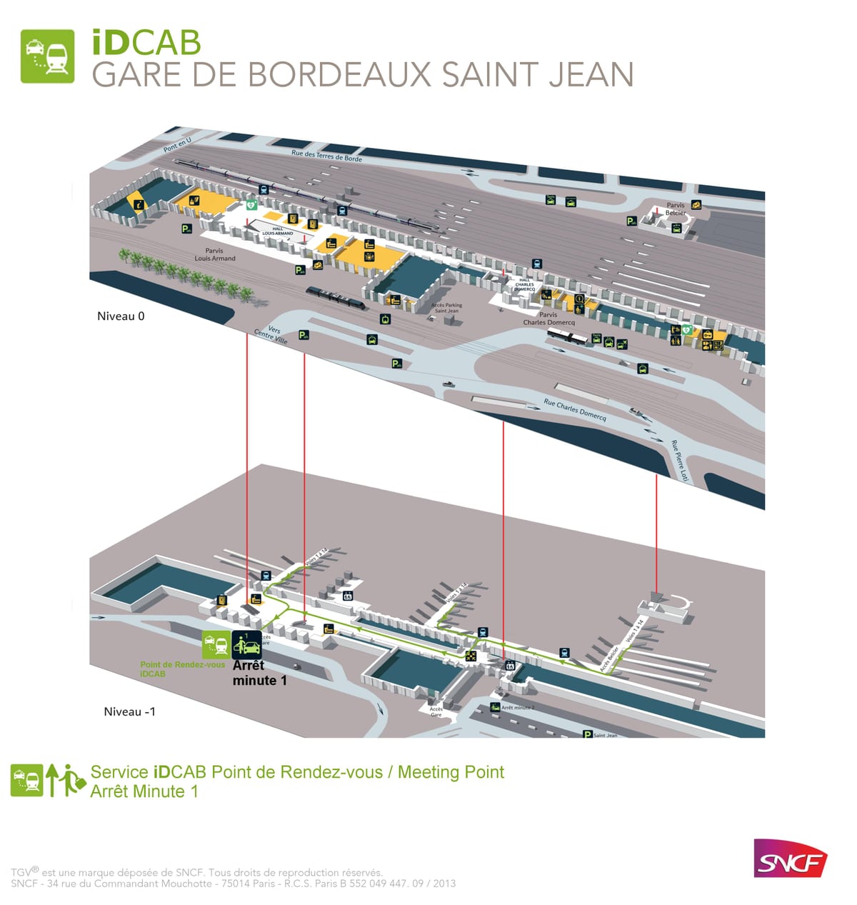 Burdeos st jean de la estación de tren mapa