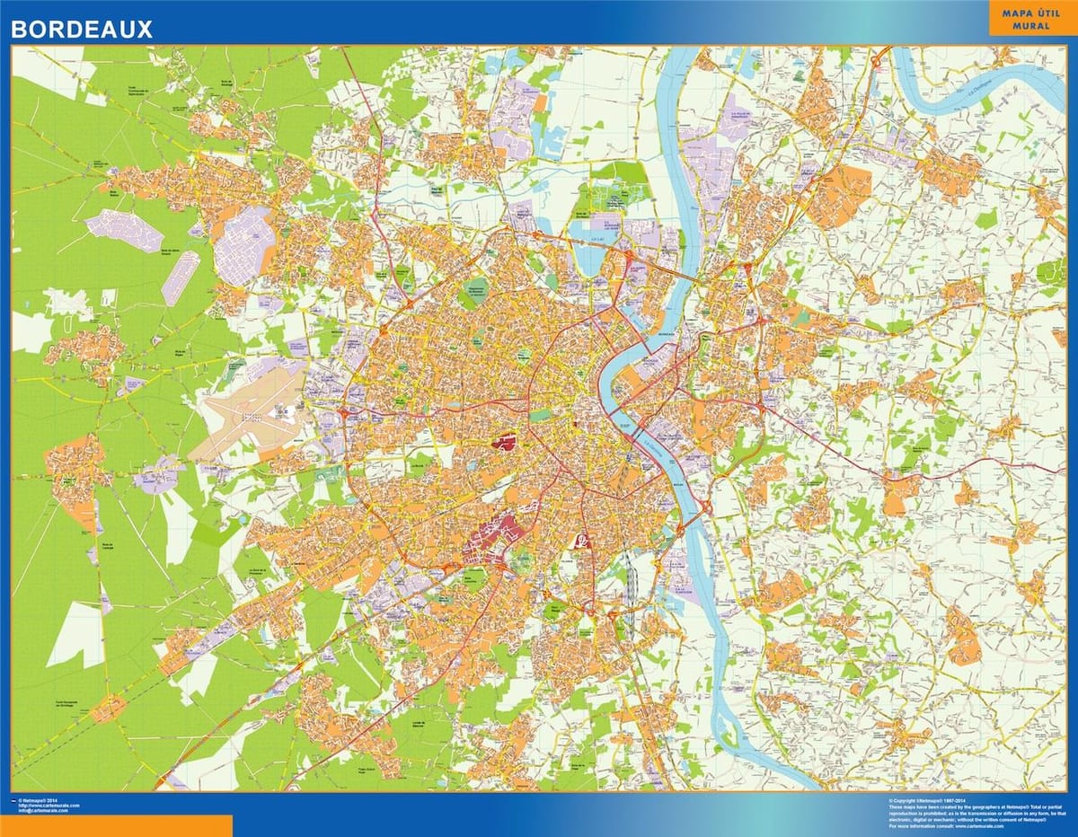 mapa de Burdeos de la tienda