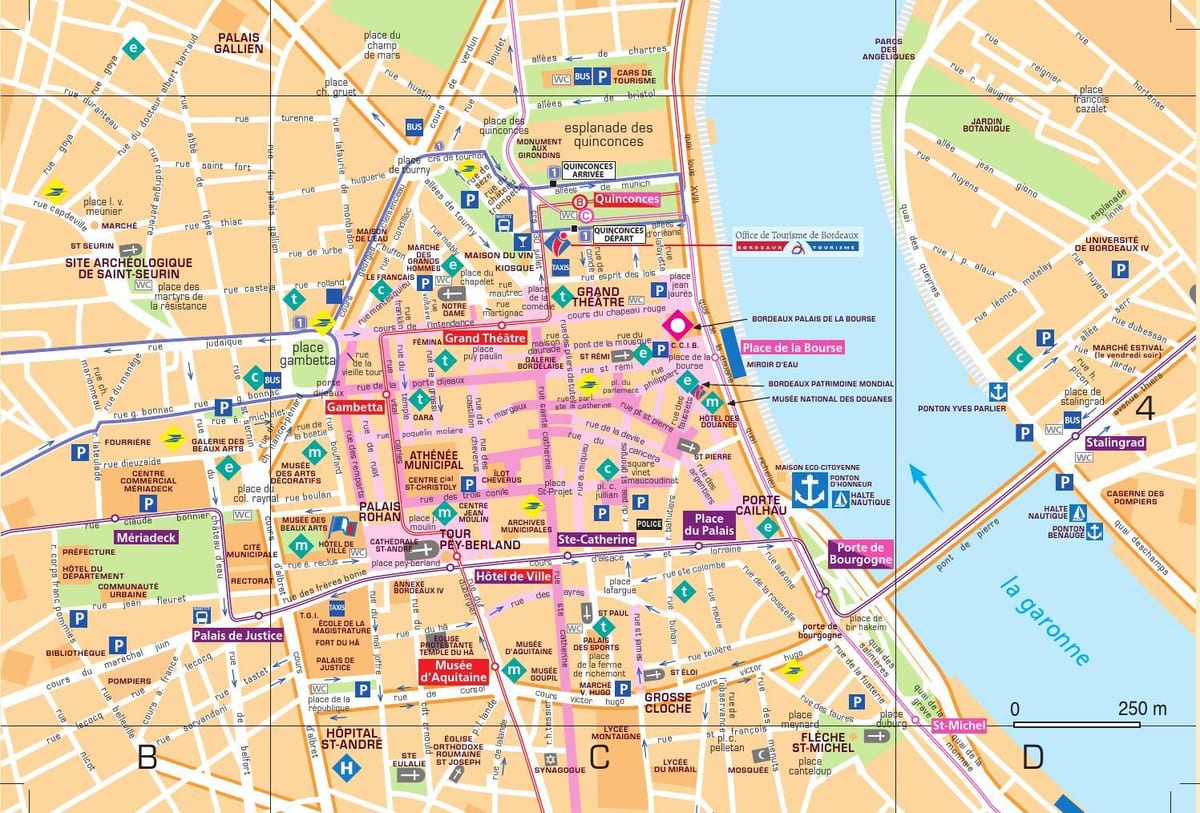 Burdeos mapa de la ciudad de descarga