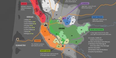 Mapa de Burdeos denominación