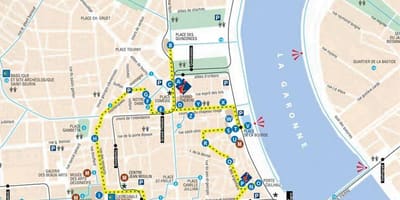 Mapa de Burdeos recorrido a pie