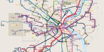Mapa de Burdeos de tránsito